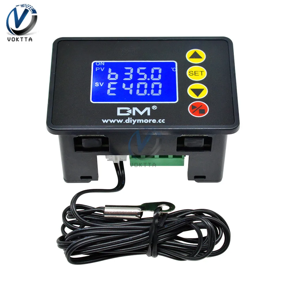 Цифровой ЖК-микрокомпьютер регулятор температуры Термостат 110 дюйма 12 В 24 20 А