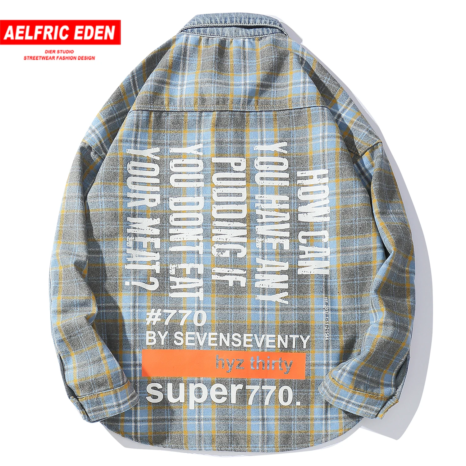 Мужская джинсовая куртка в стиле Харадзюку винтажная клетчатая составного кроя