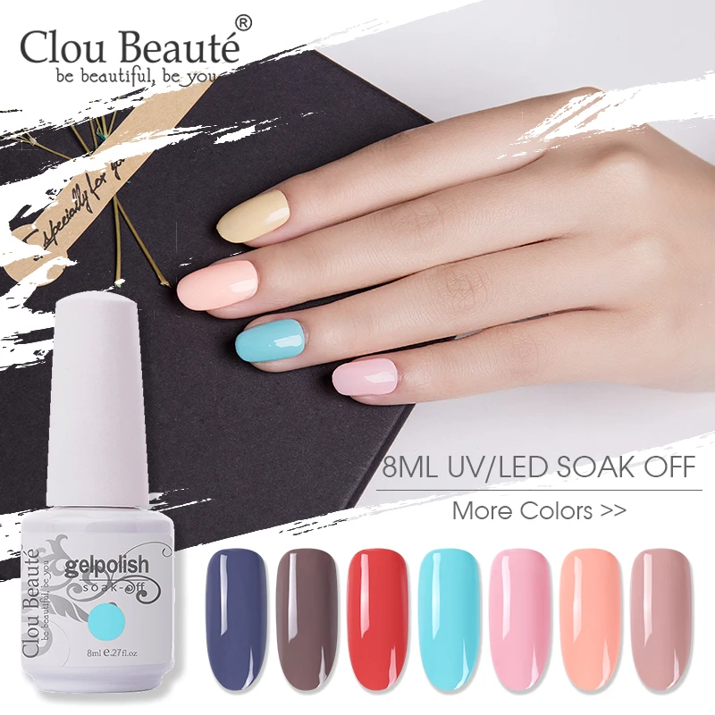 

Clou Beaute 115 Colors Matte UV Gel Nail Polish 8ml Pure Color Gel Polish Semi Permanent Vernis Top Coat Paint Hybrid Gelpolish