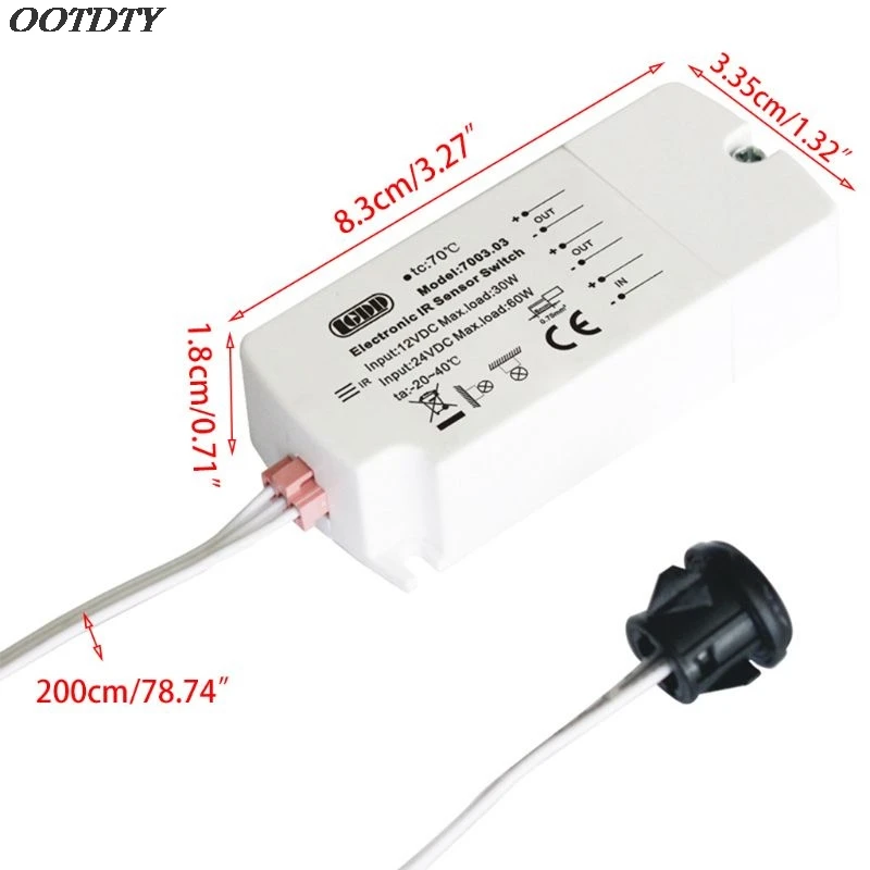 DC 12V переключатель ИК-датчика 40W инфракрасный выключатель света для светодиодной ленты движения ручной волны