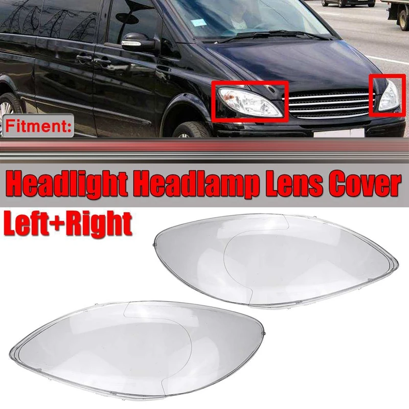

2pcs Car Clear Headlight Lens Cover Replacement Headlight Headlight Shell Cover For Mercedes Benz W639 Vito Viano 2004-2010 - Le