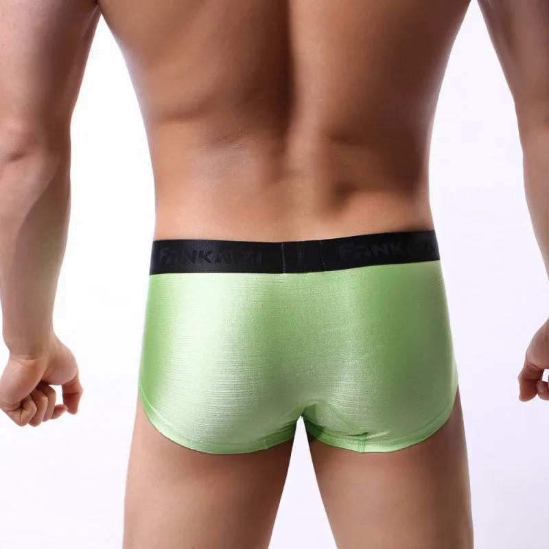 Мужское нижнее белье яркие шелковые мужские мягкие боксеры Cueca шорты Calzoncillos Hombre