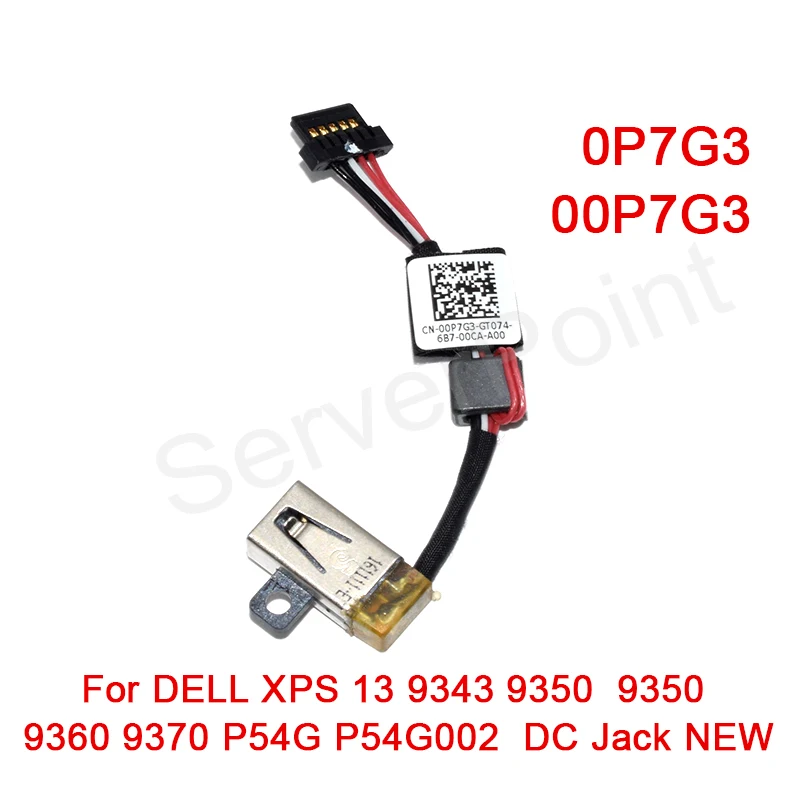 

Новый кабель питания постоянного тока 0P7G3 00P7G3 для ноутбука, шнур для зарядки, провод для DELL XPS 13 9343 9350 9350 9360 9370 P54G P54G002