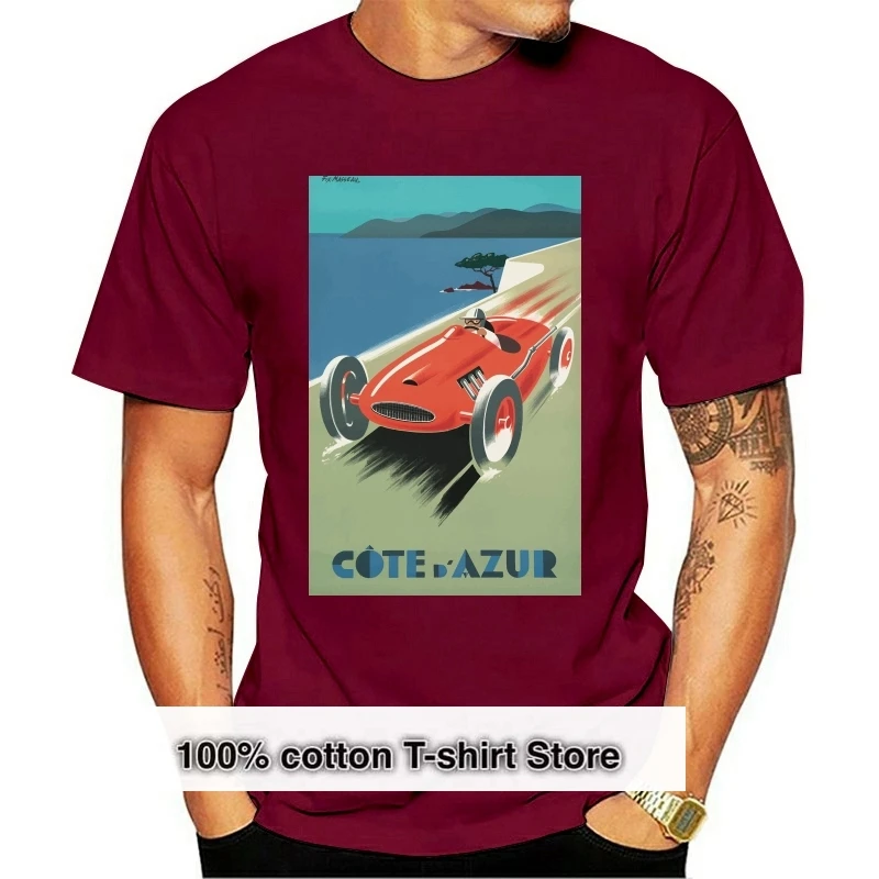 

VINTAGE TRAVEL POSTER COTE DAZURE FRENCH RIVIERA UNISEX T-SHIRT colour jurney Print t-shirt Cool xxxtentacion t shirt Sleeve