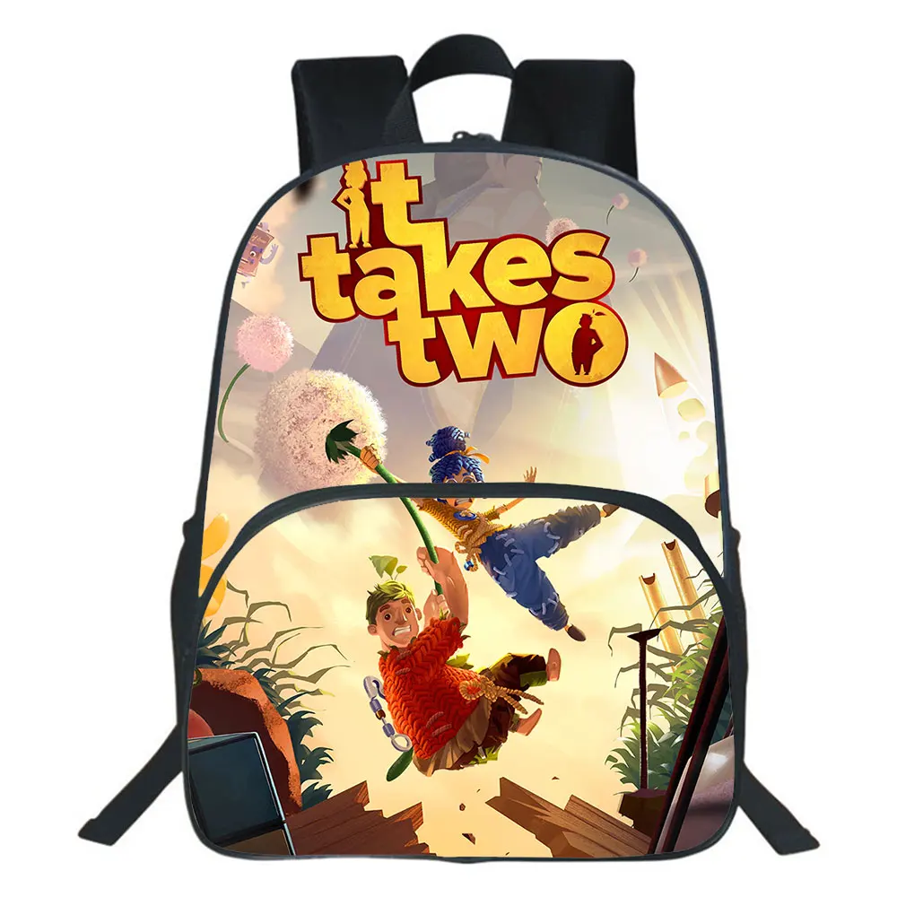 

It takes two Backpack Kindergarten Mochila Boys 3D Cartoon School Bag Teens Girl Storage Bag Travel Bags Children Rucksack