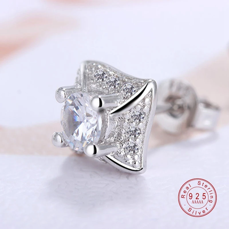 Новые роскошные женские белые круглые серьги гвоздики модные серебряные