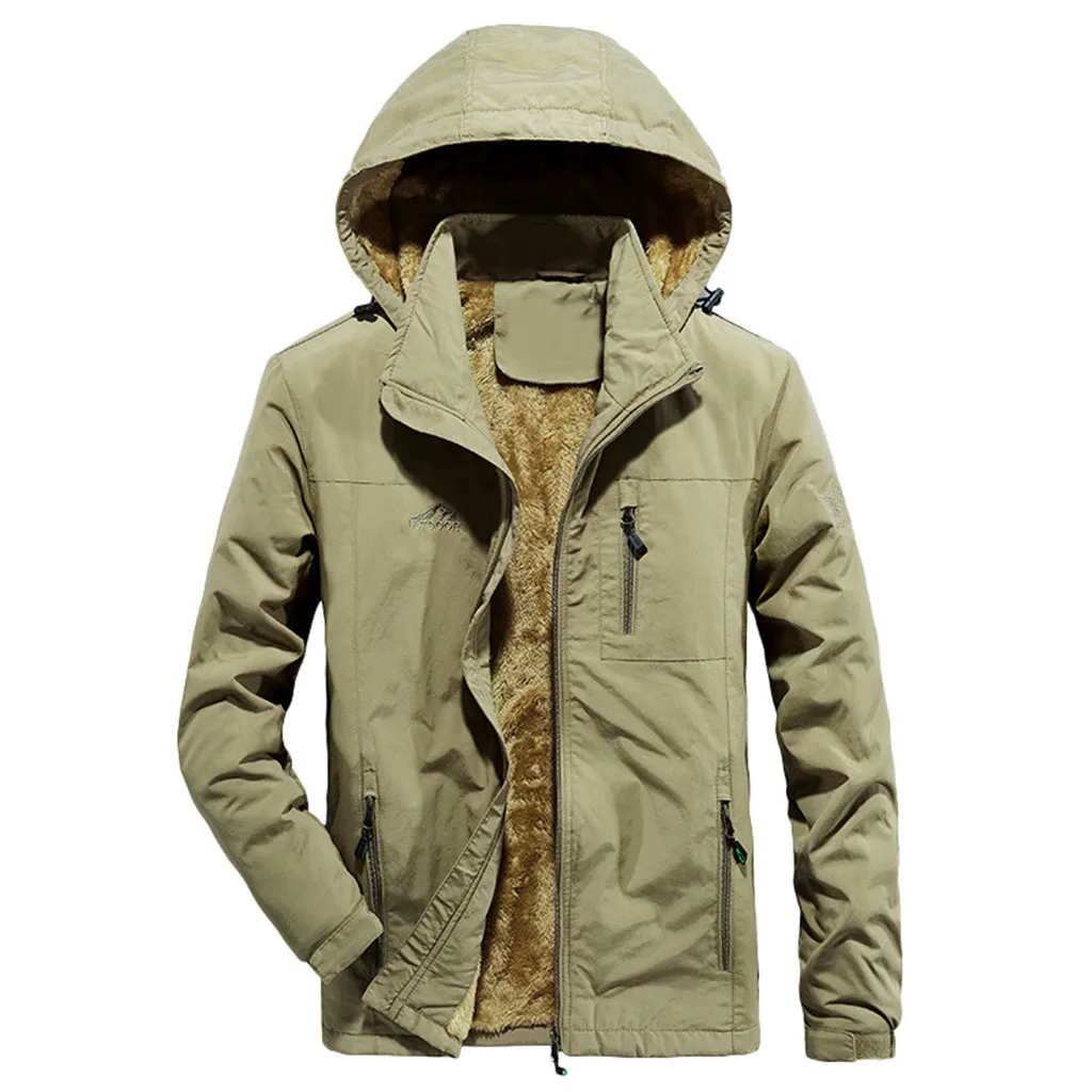 Мужская куртка с капюшоном SAGACE повседневная однотонная в армейском стиле осень