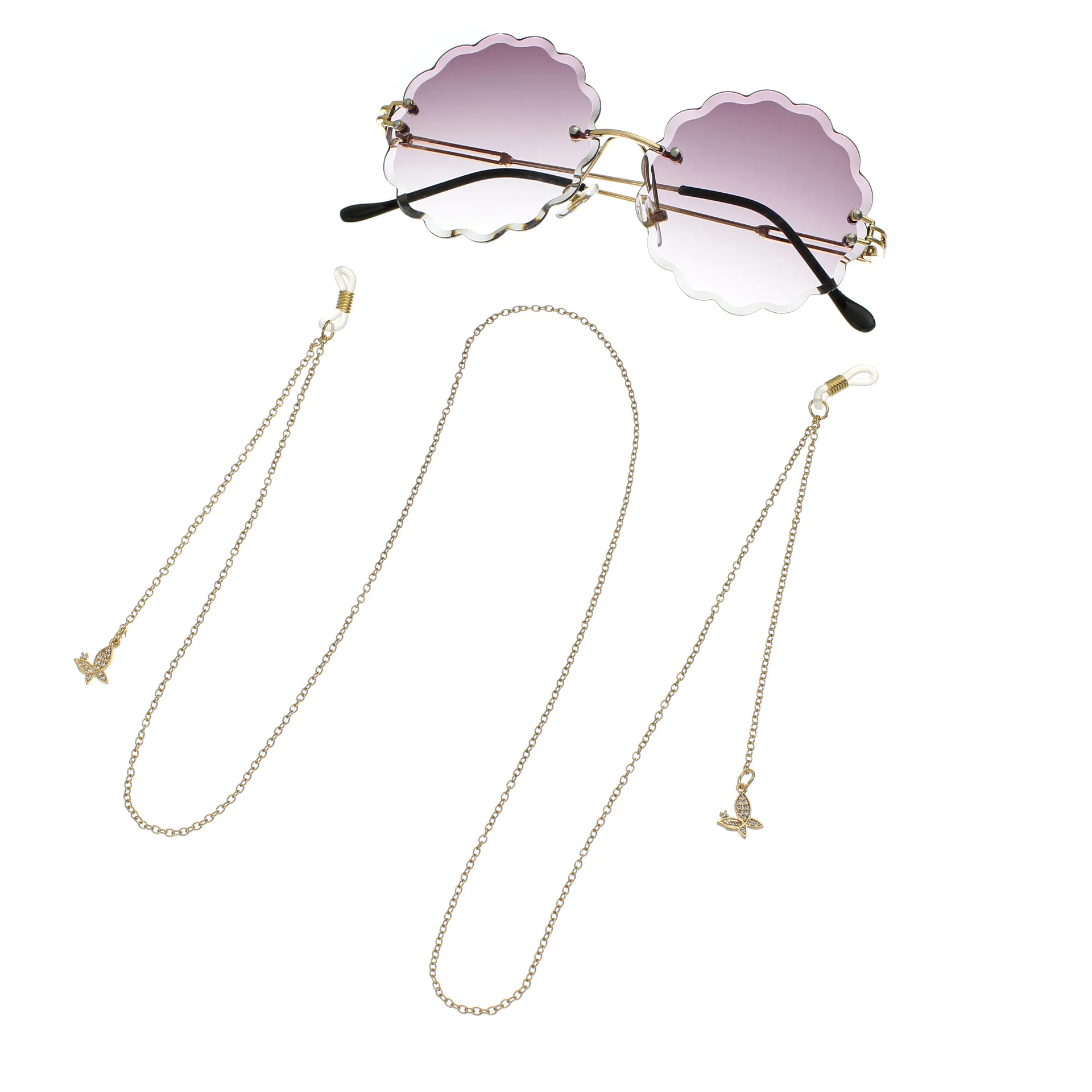 Трендовые золотые металлические очки цепочка для очков женщин и девочек с