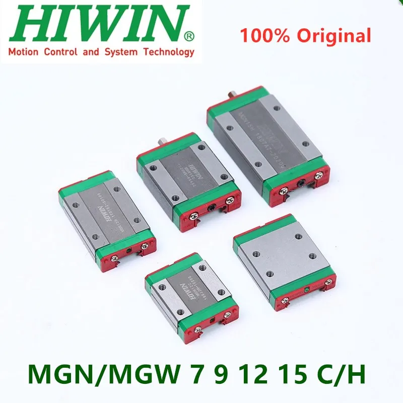 original Hiwin MGN7C MGN9C MGN12C MGN15C MGN7H MGN9H MGN12H MGN15H MGW9C MGW12C MGW15C MGW9H MGW12H Linear guide block carriages