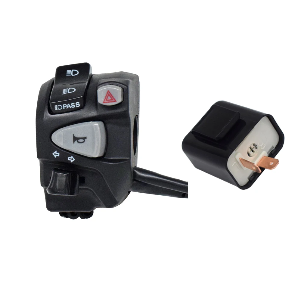 

Переключатели управления на руль мотоцикла, 7/8 дюйма, 22 мм, кнопка переключения сигнала поворота фары со светодиодной пробкой для Honda MSX SF 125