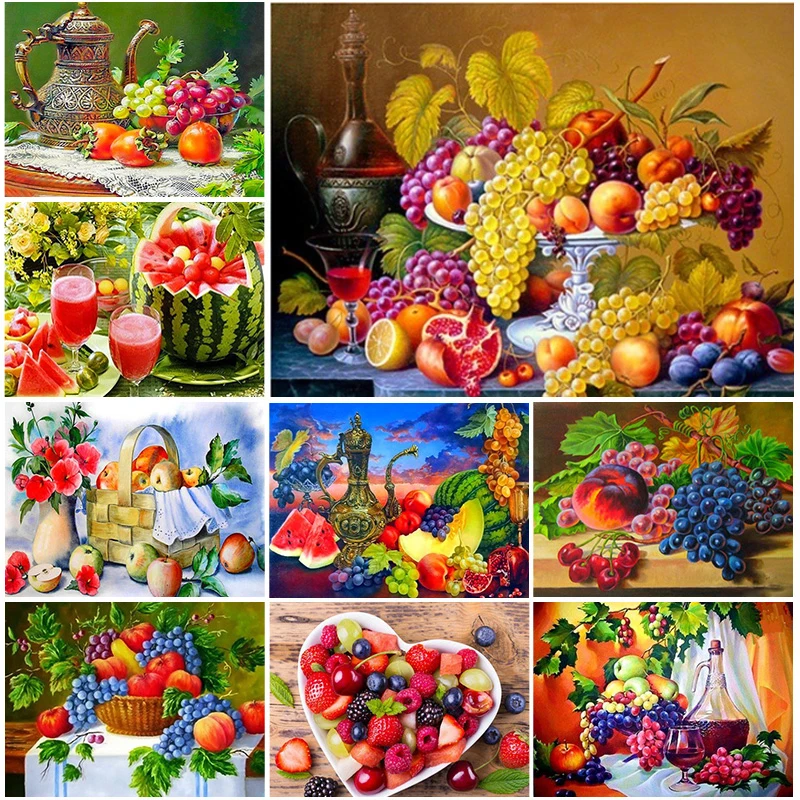 

5D Diy Diamond Painting Full Square Fruit still life grapes Cross stitch Diamond Embroidery Mosaic Picture of Rhinestones Decor