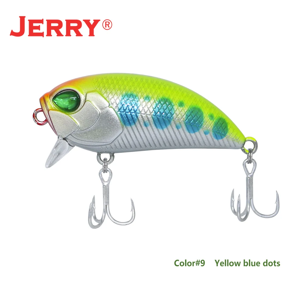 yellow blue dots Jerry 1 шт. 5 см 8 г сверхлегкие рыболовные приманки жесткая приманка погремушка кренкбейт воблер кренк приманка Магнитная масса форель бас щука приманки - Цвет: yellow blue dots