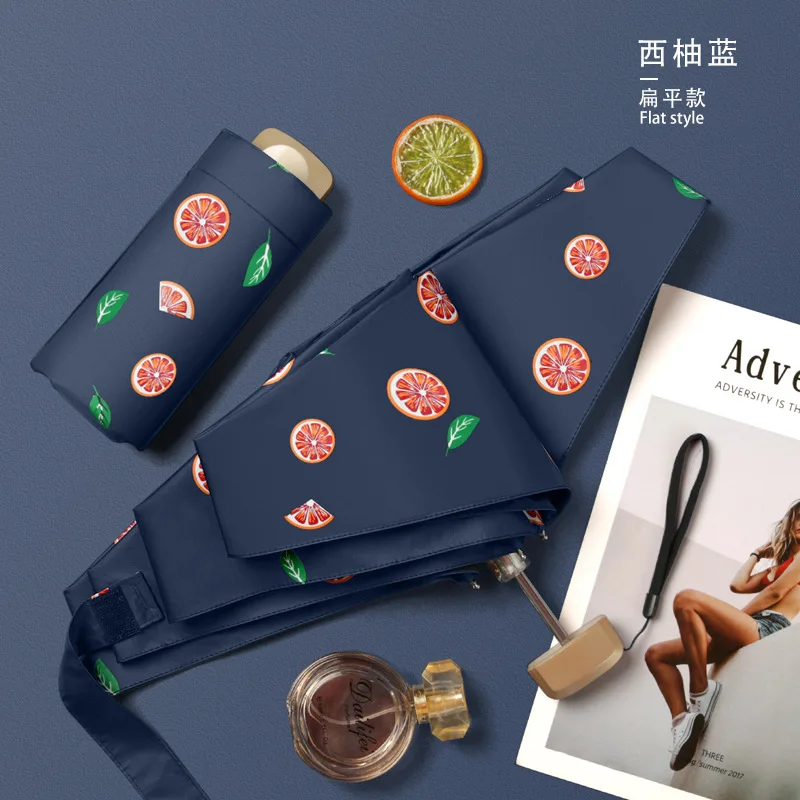 Мини-зонт складывающийся в пять раз маленький портативный зонт для защиты от