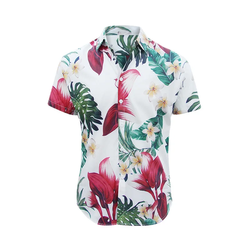 

Summer New Print Beach Shirt Fashion Personalized Design Logo Casual Men Clothes Simple Custom Graphic Short Sleeve Tops CA-SH11
