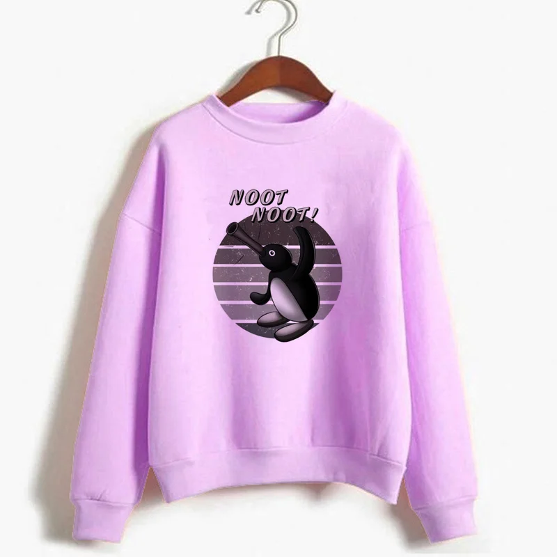 Женские топы толстовки с капюшоном Забавный принт Noot Pingu Толстовка для женщин