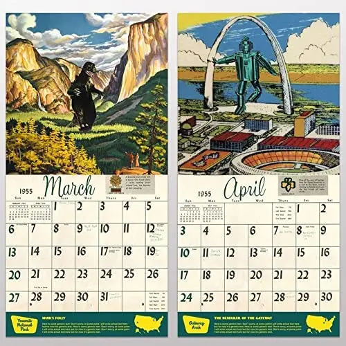 Calendario de monstruos del Parque Nacional para el hogar, calendario de pared colgante de historias alternas de animales, decoraci&oacute;n art&iacute;stica de la casa, 2022-1