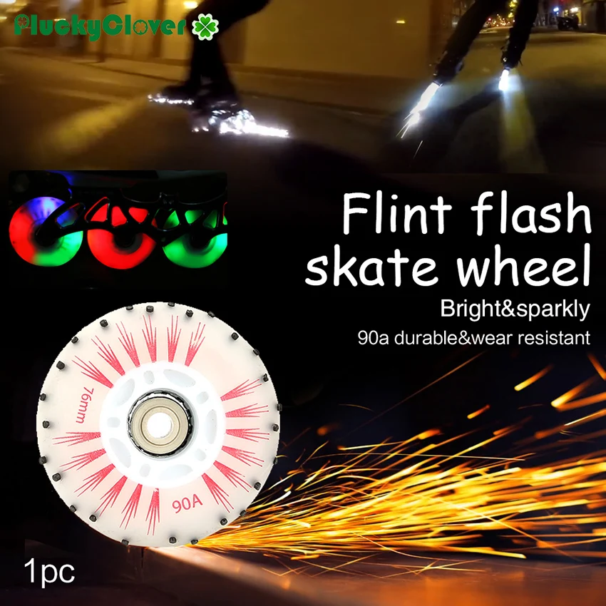 Колесо для роликовых коньков Fire Stone Flash 72 мм 76 80 со светодиодсветильник|Светящиеся