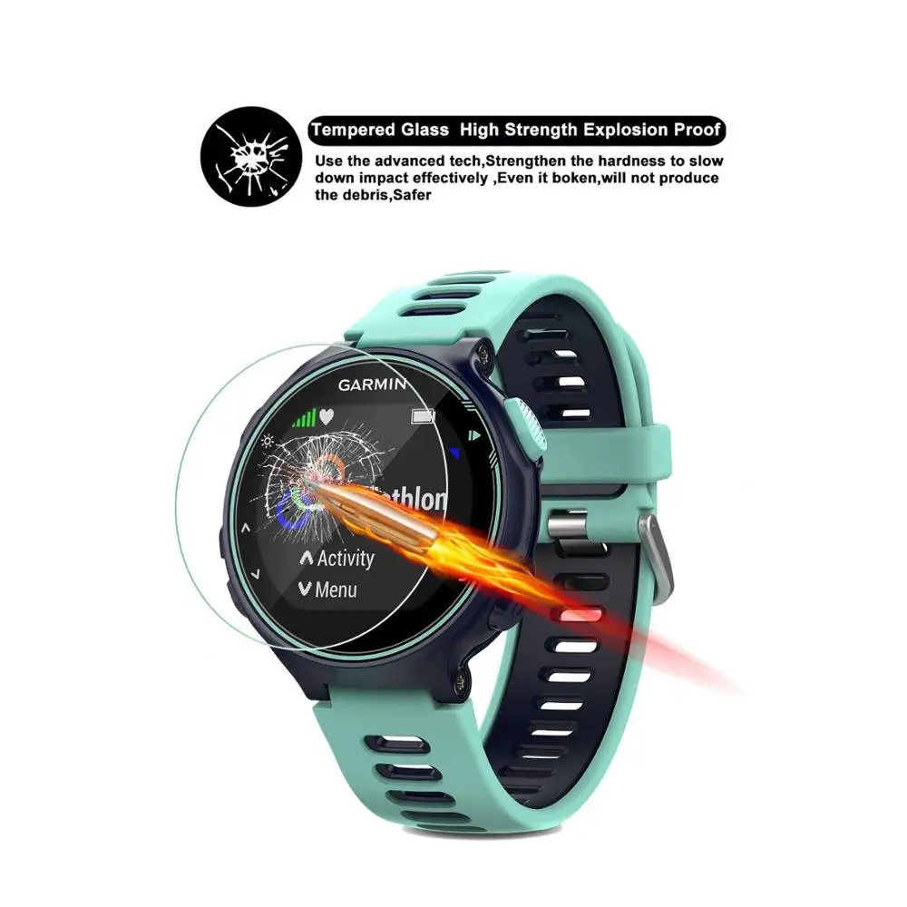 

2PCS For Garmin Forerunner 245 245M /645/735/ 935 Tempered Glass 9H Screen Protector Film For Garmin Smart Watch Protector