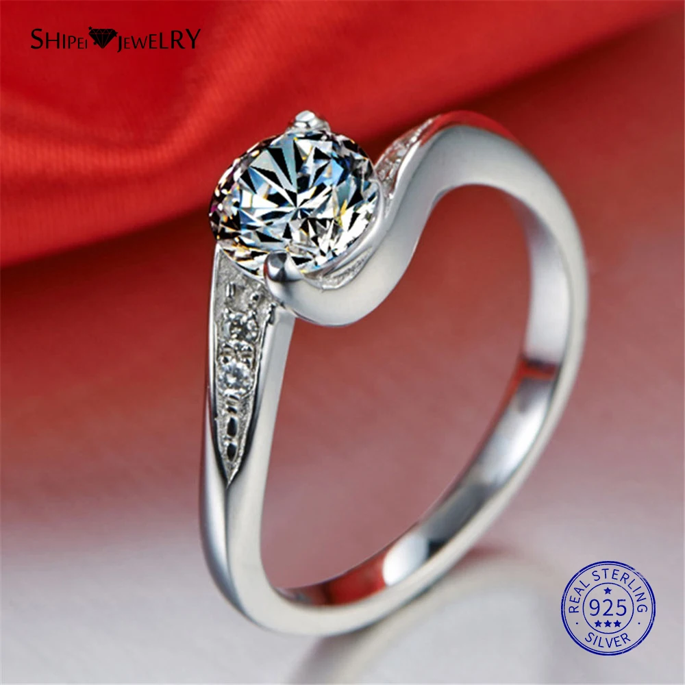 Женское кольцо из серебра 100% пробы с муассанитом 2 карата|Кольца| |