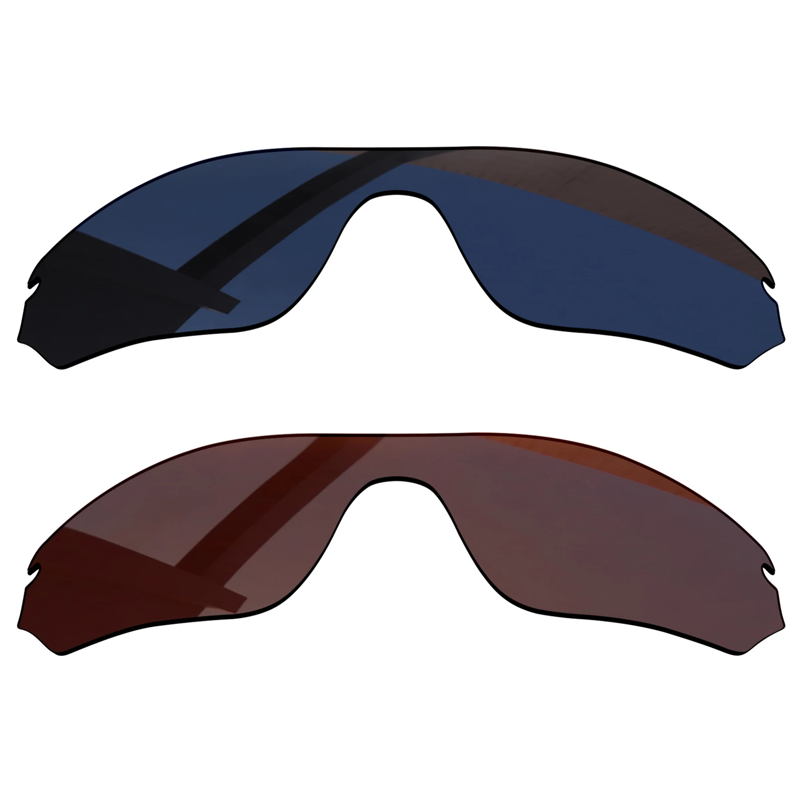 

Bsymbo 2 Pairs Pitch Black & Sandy Brown Polarized Replacement Lenses for-Oakley Radar Edge OO9184 Frame