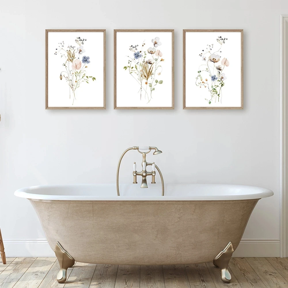 

Modern Beautiful Flower Canvas Painting Abstract Wall Art Watercolor Picture Posters Print for Living Room Corridor Decoration