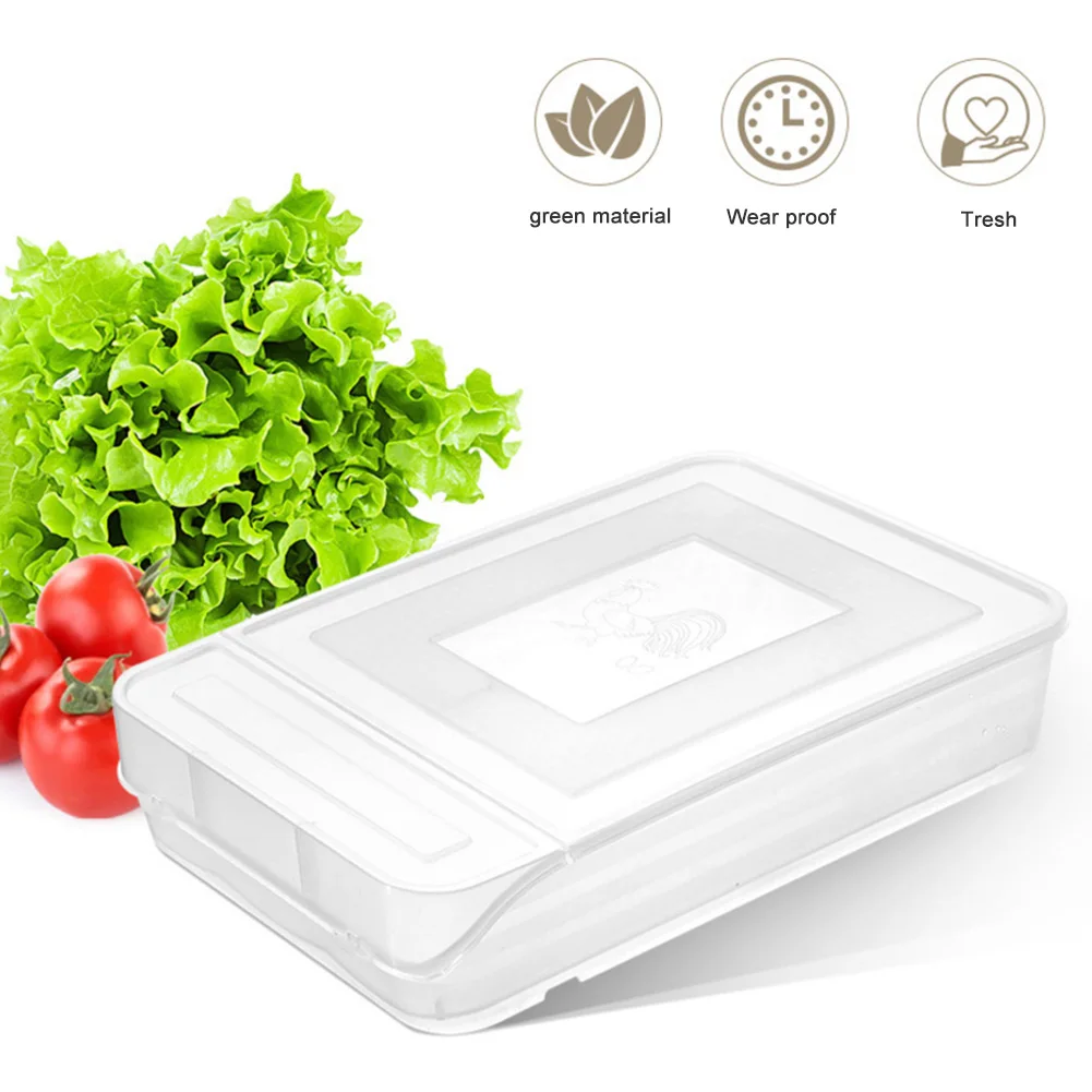 

Egg Tray Carrier Containers Fridge Egg Transparent Storage Stackable With Lid Refrigerator Pantry Refrigerator Kitchen Cabinets