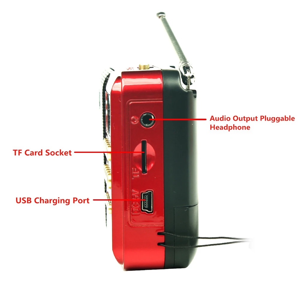Mini Portable Radio Handheld Digital FM USB TF MP3 Player Speaker Rechargeable Telescopic Antenna Pockets Receiver | Электроника