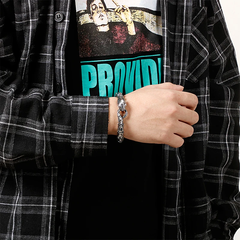 KALEN панк циркон Животное подвеска в виде змеи браслет для мужчин и женщин из