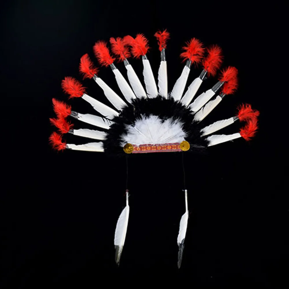 Свадебный головной убор с перьями индийский для косплея Emirates черный и белый