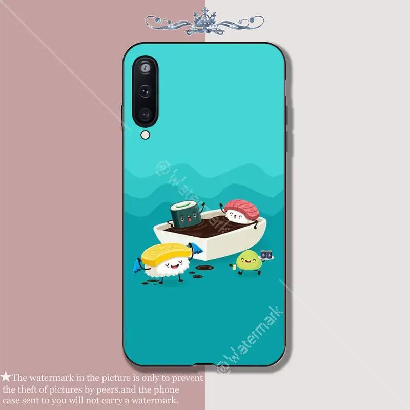 Yinuoda суши искусство черный мягкий чехол для телефона Samsung galaxy A6 A7 2017 2018 A9 A10 A20 A30S A40