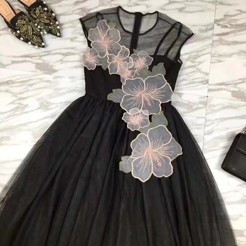 1 шт. вышитая органза кружево искусственная отделка аппликация ткань цветок лист