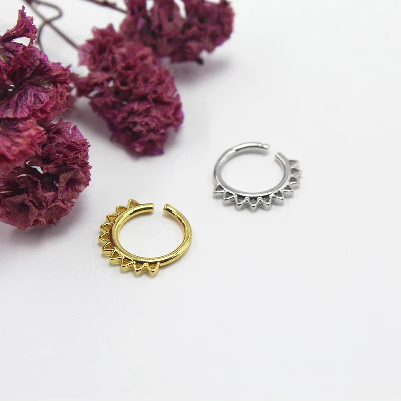 1 шт. круглый цветок кристалл поддельные пирсинг носа ухо для соска септума