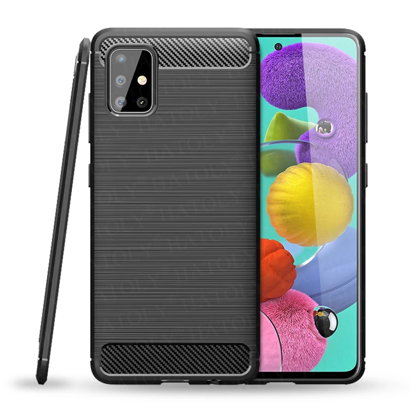 

For Samsung Galaxy A71 5G Case Galaxy A71 Soft Silicone Back Cover Shockproof Bumper Carbon Fiber Phone Case For Samsung A71 5G