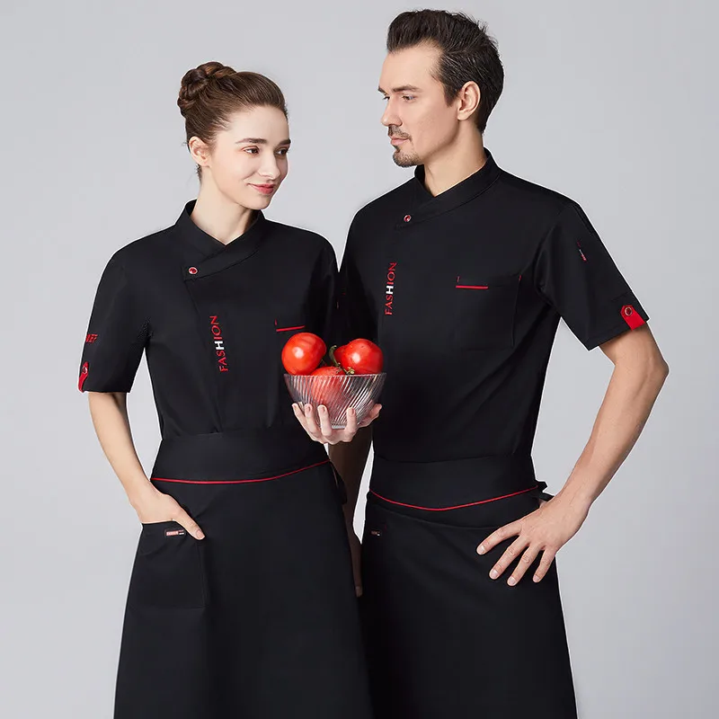 

Restaurant New Cook Wear Chef Uniform Professional Cooking Clothes Chef Waiter Coat Overalls Outfit Kitchen Work Jackets 2021