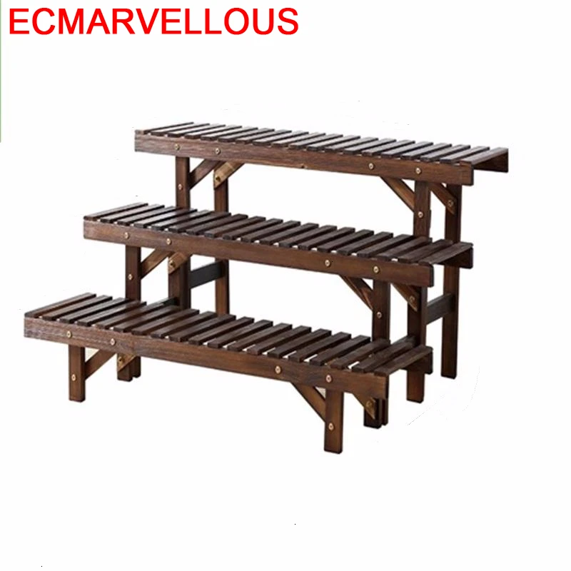 Macetas Estanteria Jardin Estante Repisa Para Plantas Escalera Decorativa Madera напольная стойка для балкона