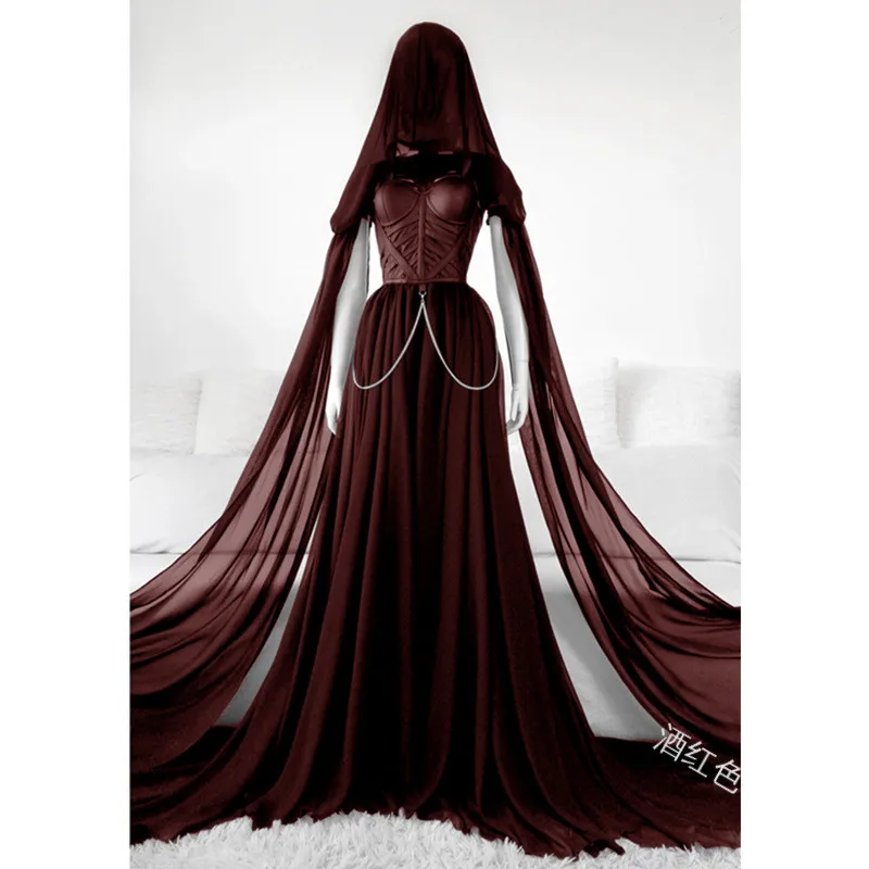 Женское винтажное платье с капюшоном принцессы в викторианском стиле ренессанс