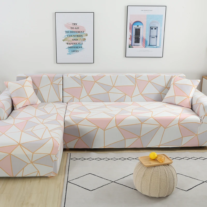 Loveseat 1/2/3/4 местный L образный угловой диван чехлы с принтом Эластичный секционный