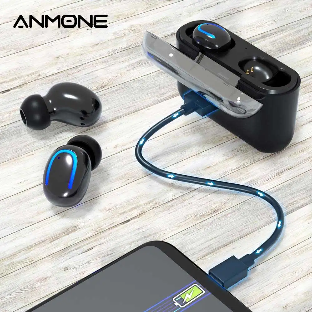 Беспроводные наушники ANMONE TWS Bluetooth 5 0 Mimi гарнитура для спорта и игр с зарядной док