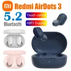 2021 оригинальные беспроводные Bluetooth-наушники для Xiaomi Redmi AirDots 3, 5,2 быстрая стереогарнитура с микрофоном и басами, гарнитура Mi
