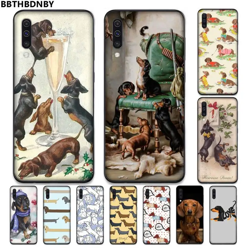 

dachshund puppy dog vintage art Phone Case For Samsung galaxy A S note 10 12 20 32 40 50 51 52 70 71 72 21 fe s ultra plus