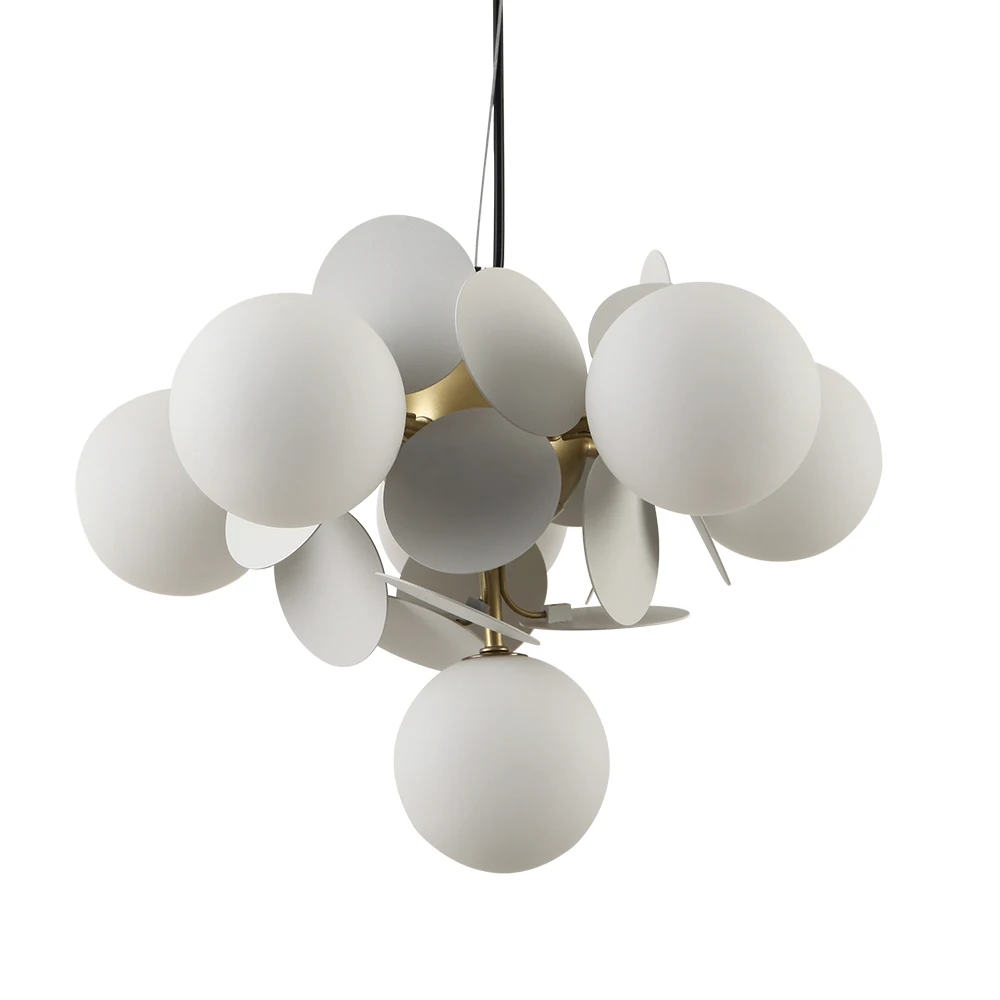 Современные стеклянные подвесные светильники с золотым виноградом в