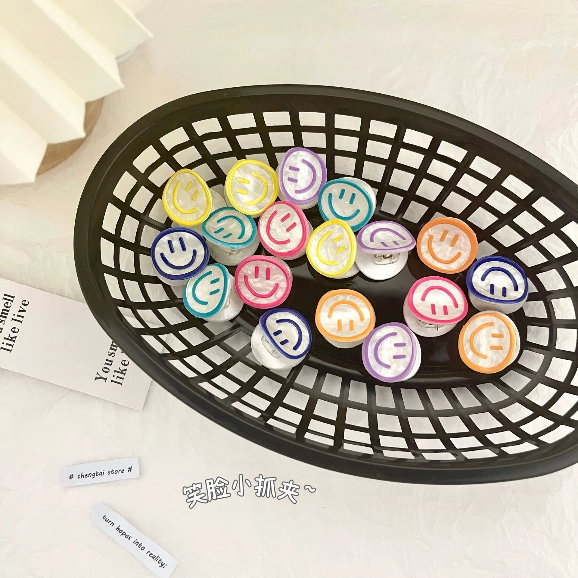 

Милая Мини-заколка со смайликом для лова в Корейском стиле милая девушка заколка для волос Мультяшные конфетные цвета женские модные аксессуары для волос