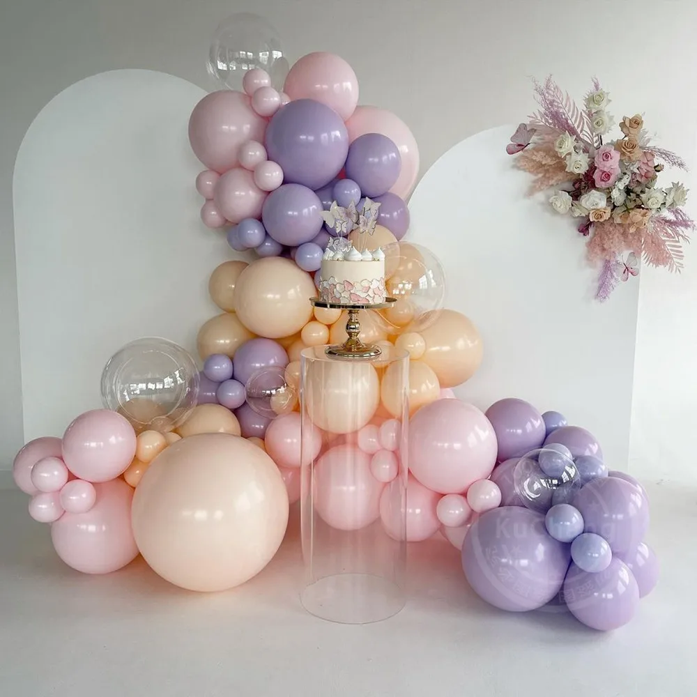 100 шт. Maca фиолетовый цвет прозрачный воздушный шар из латекса комплект гирлянды