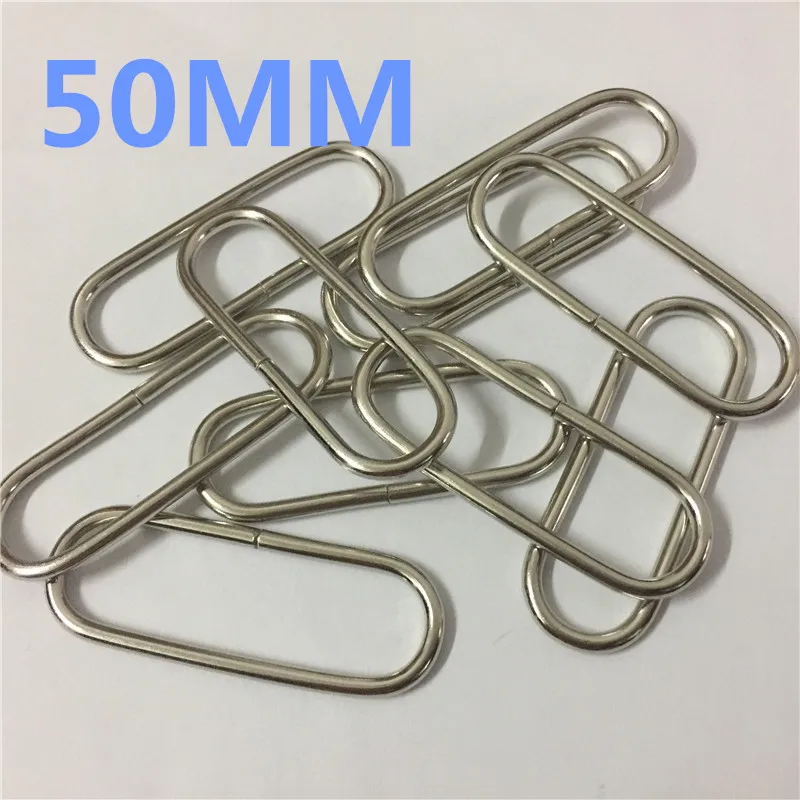

50mm 2"Oval Non-Welded ring adjustment Metal Buckles DIY Accessory Sewing Belt Ribbon Buckles Strap Adjuster (Silver) 30Pcs
