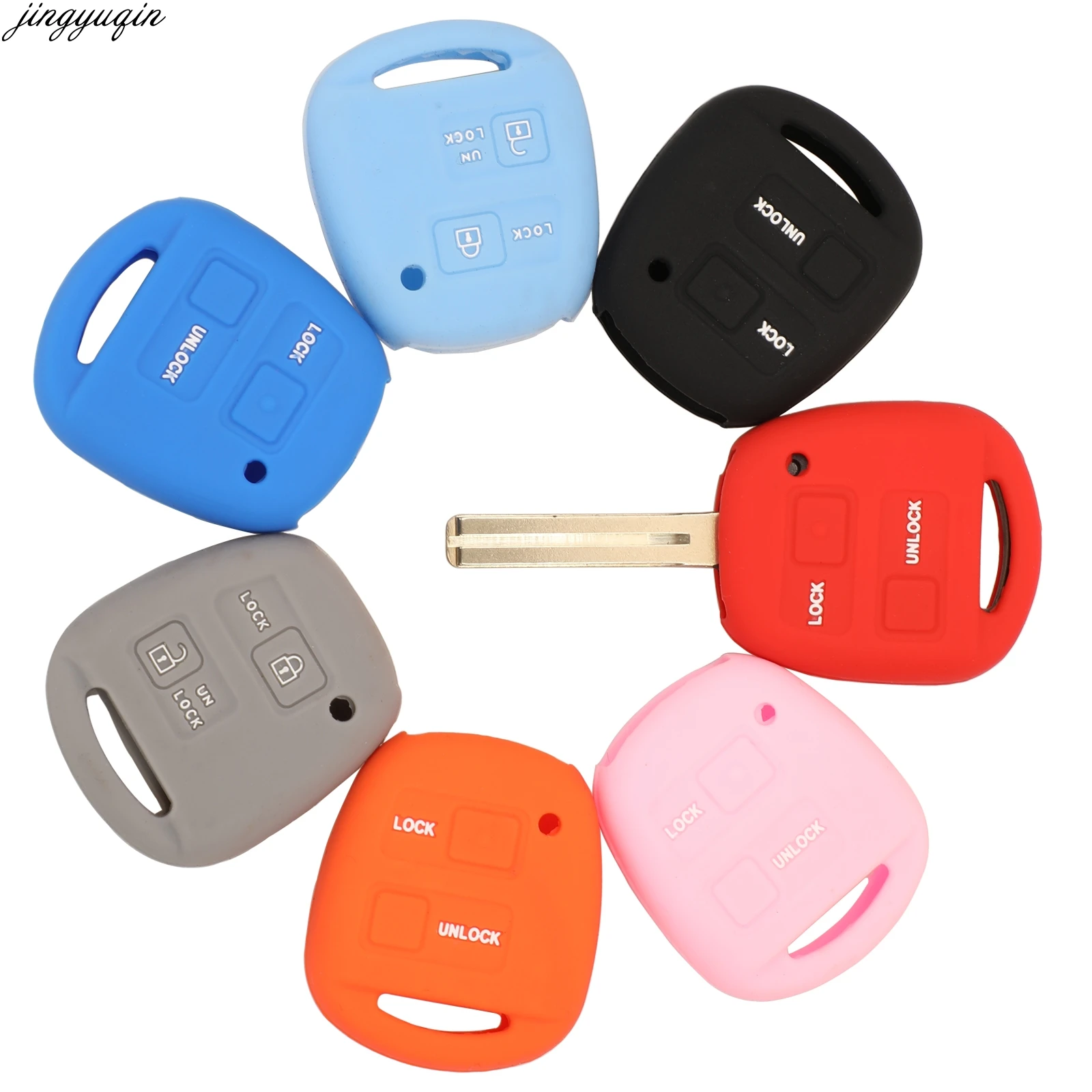 2 кнопки силиконовый Автомобильный Брелок дистанционного управления с ключом