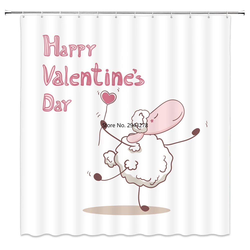 

Childs Bathroom Shower Curtain Cute Cartoon Animals Bath Curtain Waterproof Polyester Cloth Curtain Home Decoration with Hook