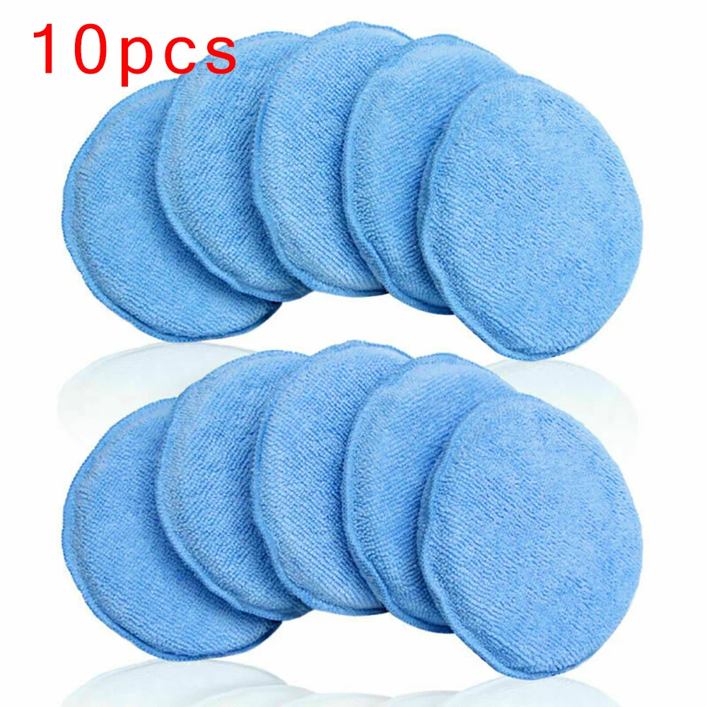 5 шт/10 шт синяя мягкая микрофибра Автомобильная восковая подушечка аппликатор