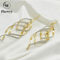 fkewyy new fashion earrings for women wedding accessories luxury jewelry punk accessories long earrings bohemia jewellery girl
