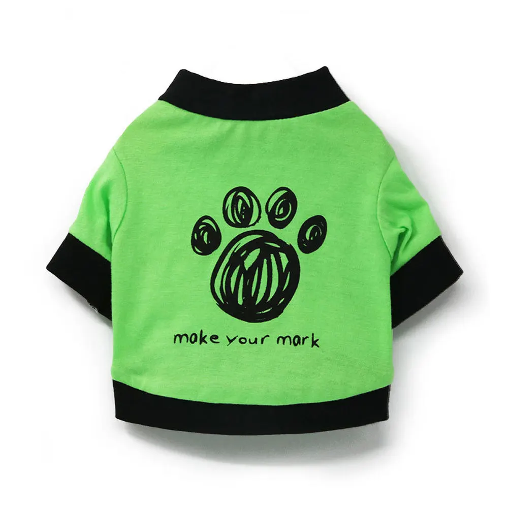 

Cotton Animal Footmark Print Spring Summer Pet Costume Pets T-shirt Dog Clothes for Small Dogs Perros Ropa Para Mascotas Verano