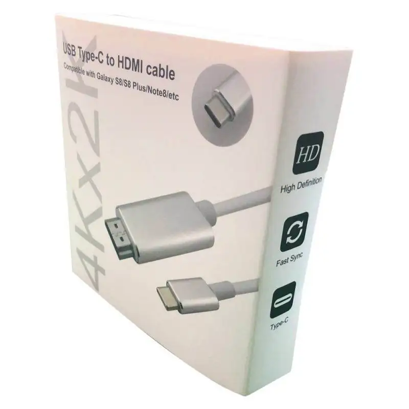 2 м USB TYPE C к HDMI 4K кабель совместимый с iMac MacBook Pro Galaxy S8 S9 Note 8 Dell XPS и другими